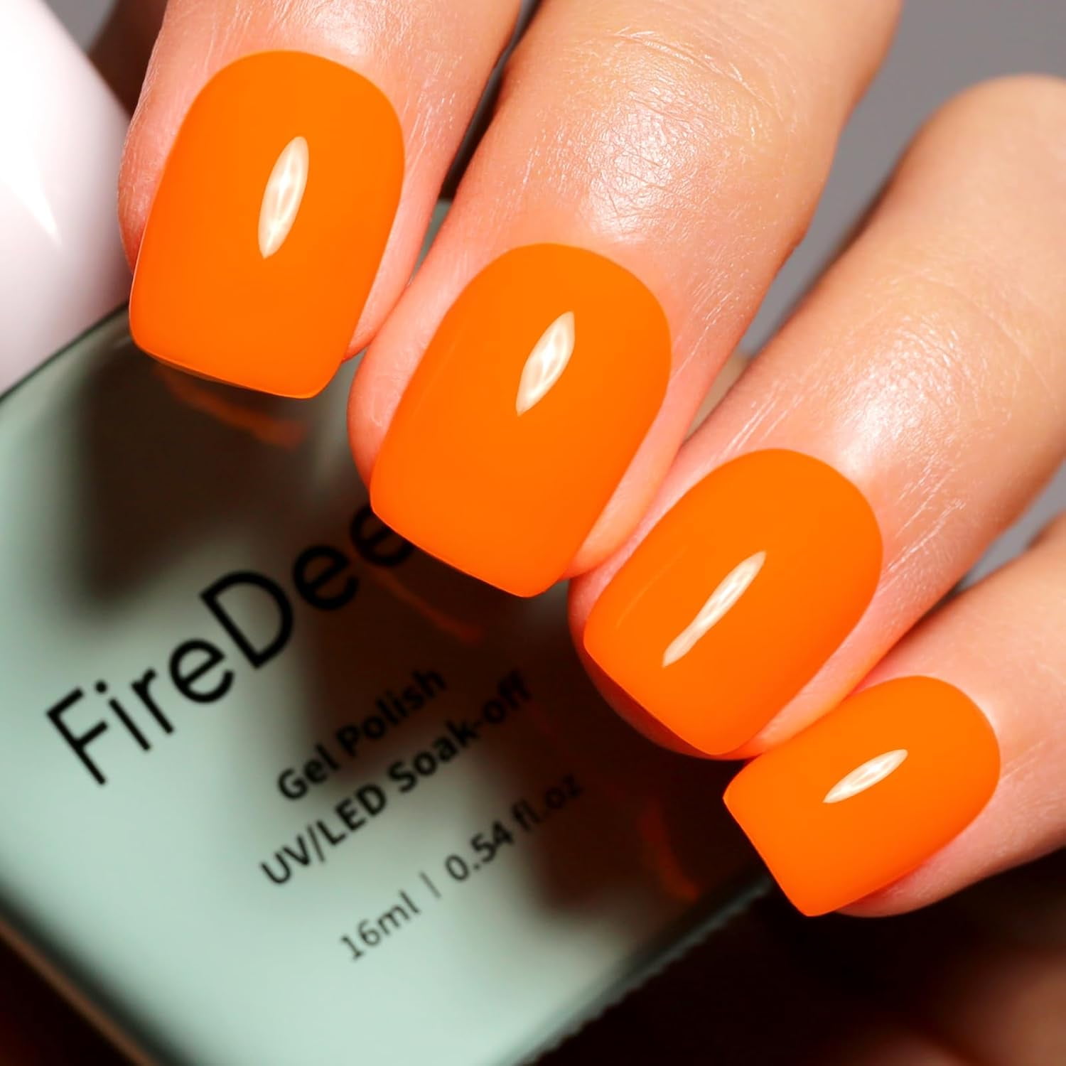 shiyou-Pastel Gel Nail Polish,16ml Jelly Orange Color Soak Off UV