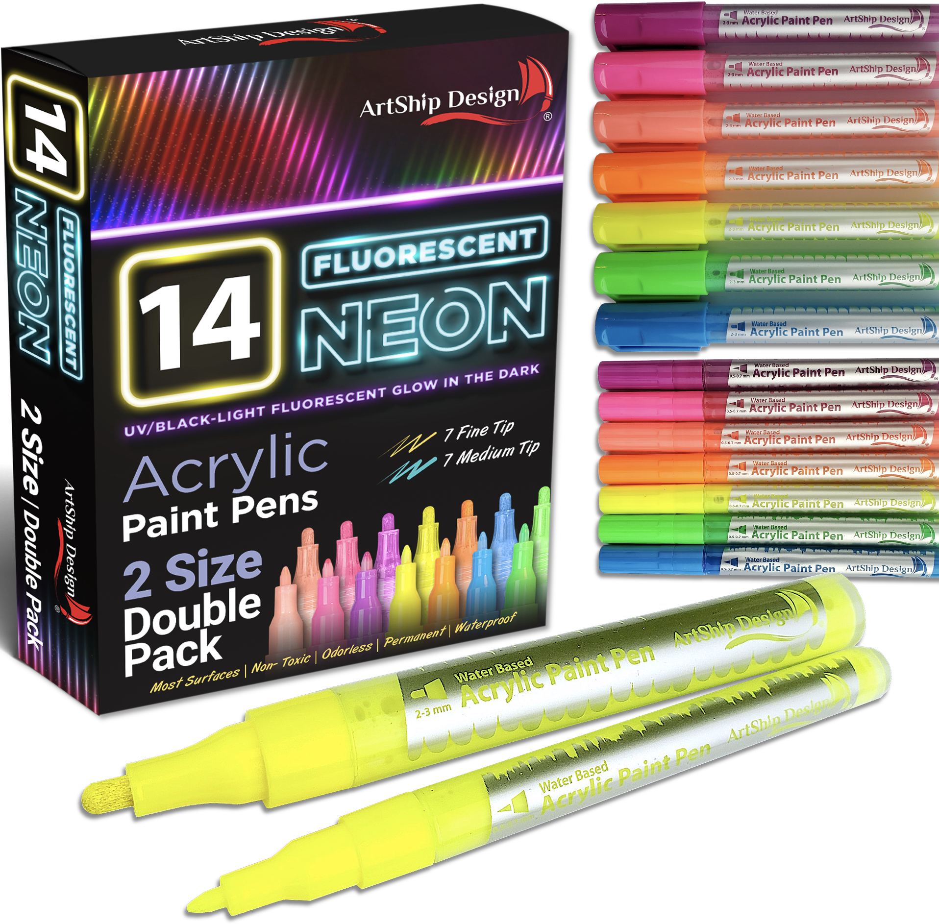 neon markers for black paper