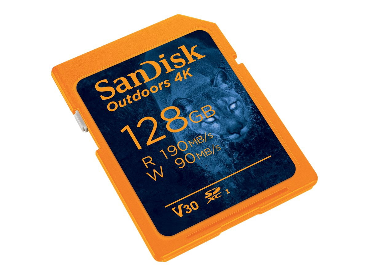 SanDisk 128GB Outdoors 4K SD UHS-I SDXC Memory Card (Up to 190 MB/s) - SDSDXWA-128G-GN6VN