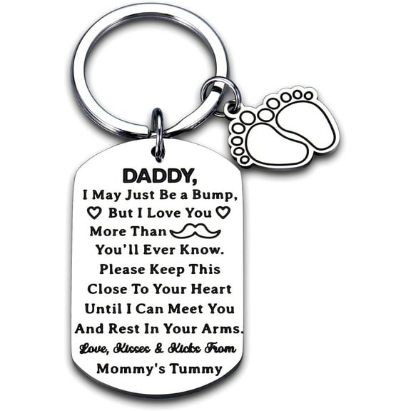 First Time Fathers Day Keychain Gifts for Men, Daddy to be Gifts, New Dad Expecting Dad Gifts for Men, Pregnancy Baby Announcement Gifts for Him Husband Soon to be Daddy Gift