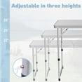 thumbnail image 3 of Camping Table, Folding Camping Table with Storage, Lightweight & Portable, 3 Heights Adjustable Folding Table for BBQ, Camping, Picnic and Indoor Use, Sky Blue, 3 of 14