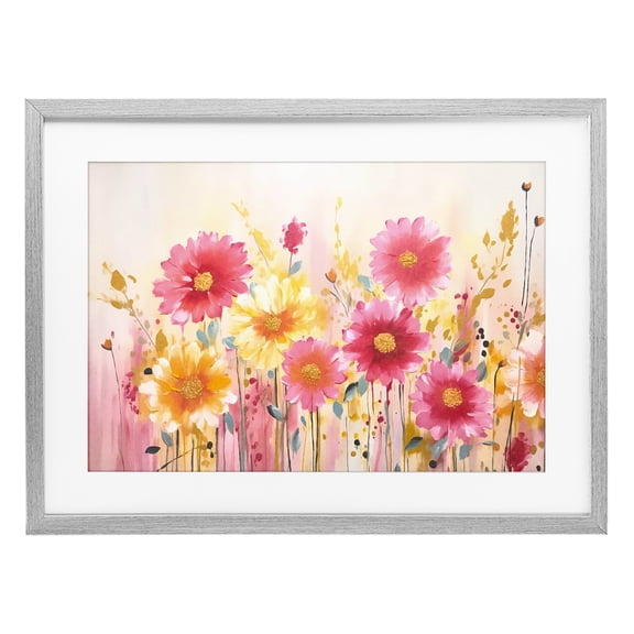 Stupell Industries Contemporary Blush Blooming Whimsy Gray Framed Print Under Glass, 23 x 17, by Andrea Haase