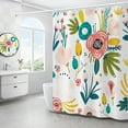thumbnail image 1 of Boho Shower Curtain Floral Shower Curtain (72’’ x 72’’), Flower Tropical Leaves Shower Curtains, Shower Curtains for Bathroom with 12 Hooks Polyester Fabric Shower Curtain Set Bathroom Curtain, 1 of 6
