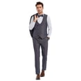 thumbnail image 3 of Tazzio Skinny Fit Shawl Lapel 3 Piece Suit Set with Trim Detail, 3 of 4