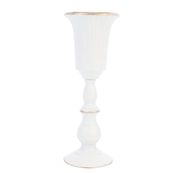 Kesenlong Trumpet Vase Flowered Metal Trumpet Vase European Style Elegant Wedding Centerpieces Vase