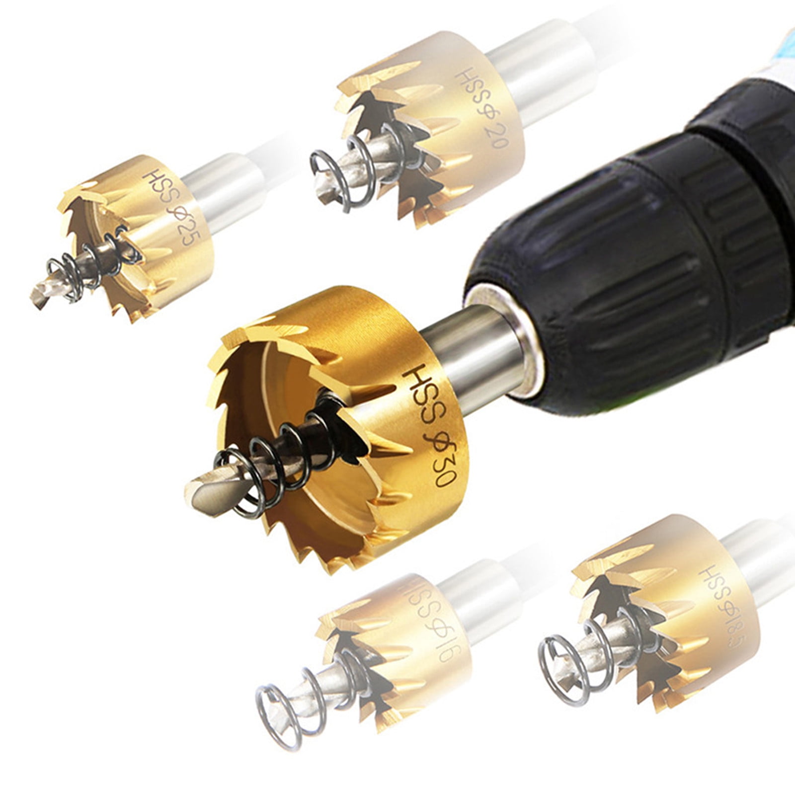 5 Cobalt High-Speed Steel Drill Bit Set - 135° Split Tip, 5 Sizes For Stainless Steel, Aluminum, Wood, Iron - Handheld/Fixed Drilling With Metal Reamers