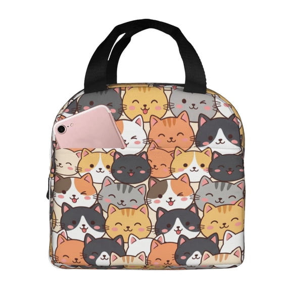 Cat Lunch Bag For Women Men Cute Cats Reusable Insulated Lunch Box Large Capacity Lunch Tote Bag For Work, Picnic Or Travel
