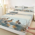 thumbnail image 3 of Feelyou Kid Jungle Duck Full Size Sheets, Vintage Lake House Bed Sheets, 4pcs, 3 of 7