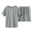 thumbnail image 5 of Gubotare Baby Boy Summer Plaid Outfit Plain Boys Short Sleeve T-Shirt with Compression Liner Short Sets for kids 6 9 12 18 24 Months 2T 3T 4T (Grey,Size 18-24 Months), 5 of 7
