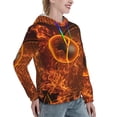 thumbnail image 6 of Picia Tennis Racket In Fire Pattern Casual Women's Hoodie, Hooded Sweatshirt with Kangaroo Pocket, Comfortable Pullover with Eye-catching Drawstrings-Small, 6 of 7