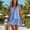 Blue, variant on Women's Cotton Linen Blend V-Neck Mini Dress Sleeveless Tiered Ruffle Hem Casual Summer Swing Dress Navy XL(XL)