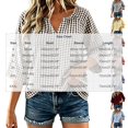 thumbnail image 3 of Women's Plus Size Gingham Blouses V Neck 3/4 Sleeve Loose Tunic Shirts Work office Casual Summer Tops Lightweight Everyday Plaid Shirts Hot Pink, 3 of 7
