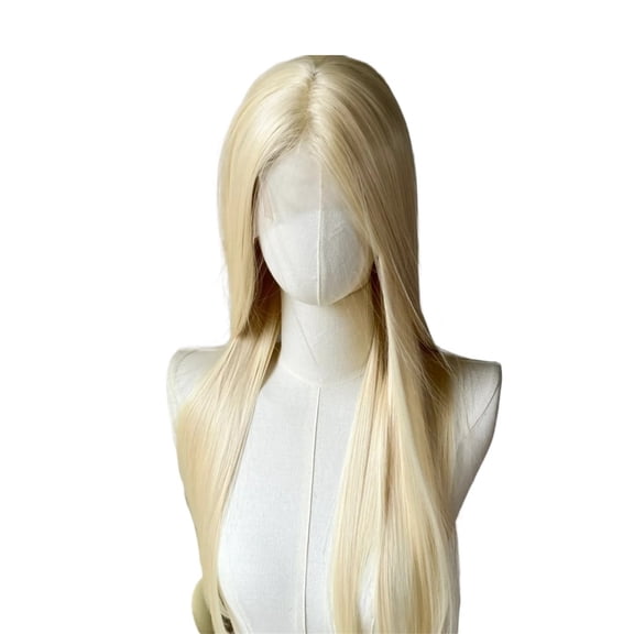 Blonde Wig 26inch Long Straight Natural Silky Synthetic 13x4 Lace Frontal Wigs for Daily Use