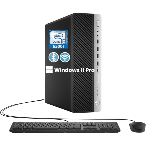 Restored HP Desktop PC, Core i5-6500T, 8G RAM, 256G SSD, DP, Keyboard Mouse, WiFi, Windows 11 Pro