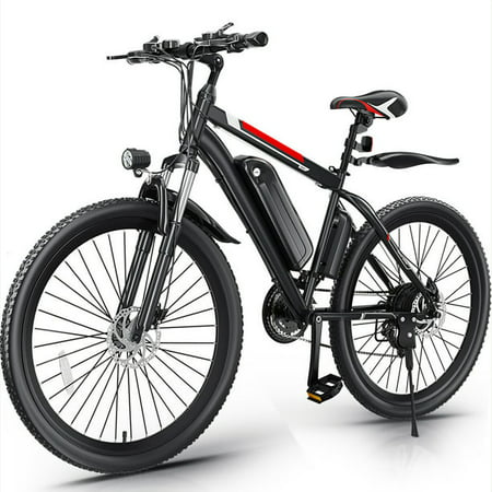 Gocio 26" 500W Electric Bike Electric Bicycle for Adults with Cruise Control System, Electric Commuter Bike with Removable 375Wh Lithium-Ion Battery 50 Miles, 21 Speed Electric Mountain Bike Ebike