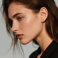 thumbnail image 3 of Sterling Silver Spike Earrings Hoop for Women Teens Geometric Huggie Hoop Earrings Drop Punk Earrings Minimalist Huggie, 3 of 11