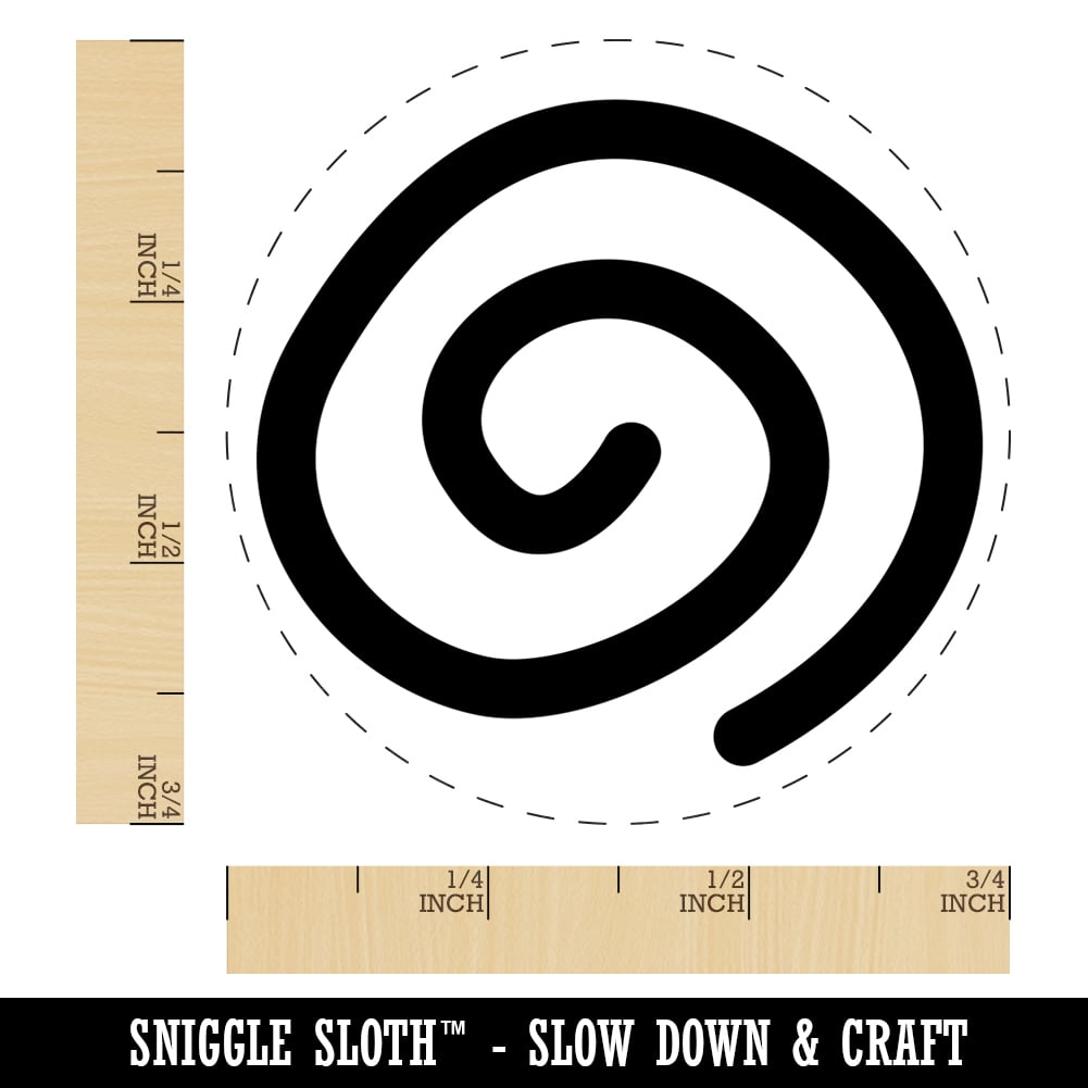 Spiral Doodle Self-Inking Rubber Stamp Ink Stamper - Black Ink - Small 3/4 Inch
