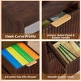thumbnail image 3 of Fluted Executive Desk, 48" Modern Wood Home Office Desk with File Drawer & Metal Handles, Computer Writing Desk, Walnut, 3 of 9