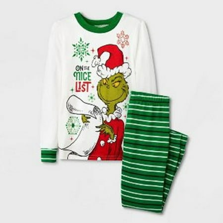 

Kids Grinch Holiday Pajamas Kids Unisex Sleepwear - (2pc All Over Print 12M)
