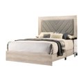 thumbnail image 2 of King Size Bed, Gray Upholstered Headboard, Frame Cream Modern Style With Rubberwood And Bedroom, Box Spring Required, 2 of 7