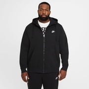 Nike Mens Sportswear Club Fleece Full Zip Hoodie, Fleece Zip-Up Hoodie Men, Black/Black/White, XL