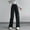 Black, variant on lulshou Women's Fashion Cargo Pants Solid Color Velvet with Drawstring Wide Leg Workwear Pants Casual Work Pants Trousers