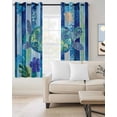 thumbnail image 2 of Blue Turtle Coastal Blackout Curtains, Light Blocking Print Window Curtains, Nautical Beach Summer Sea Retro Thermal Insulated Window Drapes for Living Room Kitchen Cafe 2 Panels, 104"W x 84"L, 2 of 9
