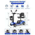 thumbnail image 2 of 4 Wheel Powered Mobility Scooters, Foldable Travel Scooter with LED Headlights, Basket and 360° Rotatable Thick Seat, 12.5 Miles Range, Electric Scooters for Seniors, Red, 2 of 7