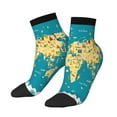 thumbnail image 2 of Bingfone World Map With Landmarks Design Patterned Men'S Women'S Casual Cotton Socks, 2 of 9