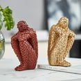 thumbnail image 4 of Modern Thinking Human Figurines Resin Abstract Statues Living Room Decoration Office Desk Decor Home Decoration (Golden), 4 of 5