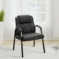 thumbnail image 3 of CONCETTA PU Leather Reception Chair with Padded Armrests for Waiting Rooms, Offices, Home, Black, 3 of 5