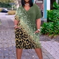 thumbnail image 1 of Robes pour Femmes 2024 Été Robe Oversize pour Col en V Décontractée Robes d'Été Poche Genou Manches Courtes avec Poches Rabais de 50 % Liquidation!, 1 of 5