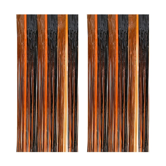 2 Pack Fringe Curtain Party Backdrop Decor for Halloween Thanksgiving Party Fall Harvest Party Decor