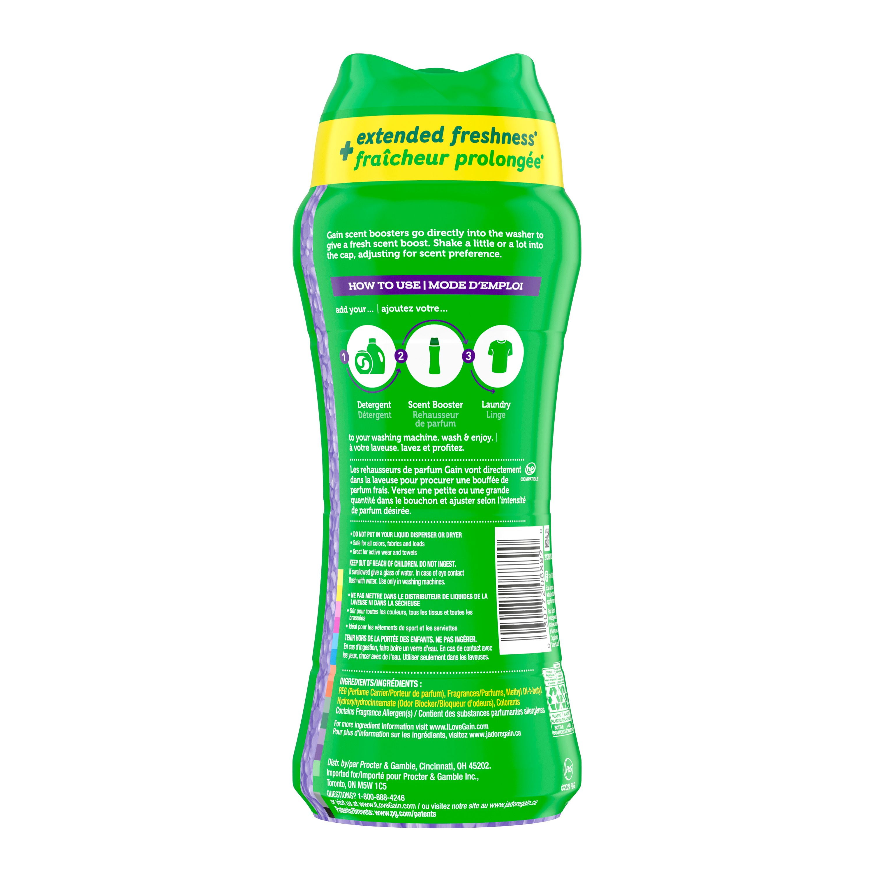 Gain In-Wash Laundry Scent Booster, Moonlight Breeze Scent, 379 g, Fresh Extender + Odour Protection, 379G