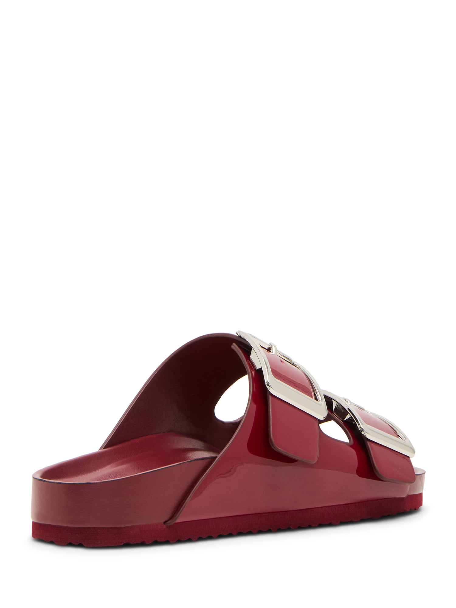 Madden Girl Women's Bodie Two Strap Buckle Footbed Sandals