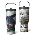 thumbnail image 2 of 1pc Reading Lovers Cup 30oz Tumbler with Straw & Handle - Insulated Stainless Steel Cup | Holiday Gift for Man Women (Christmas, Valentine's, Birthday), 2 of 7