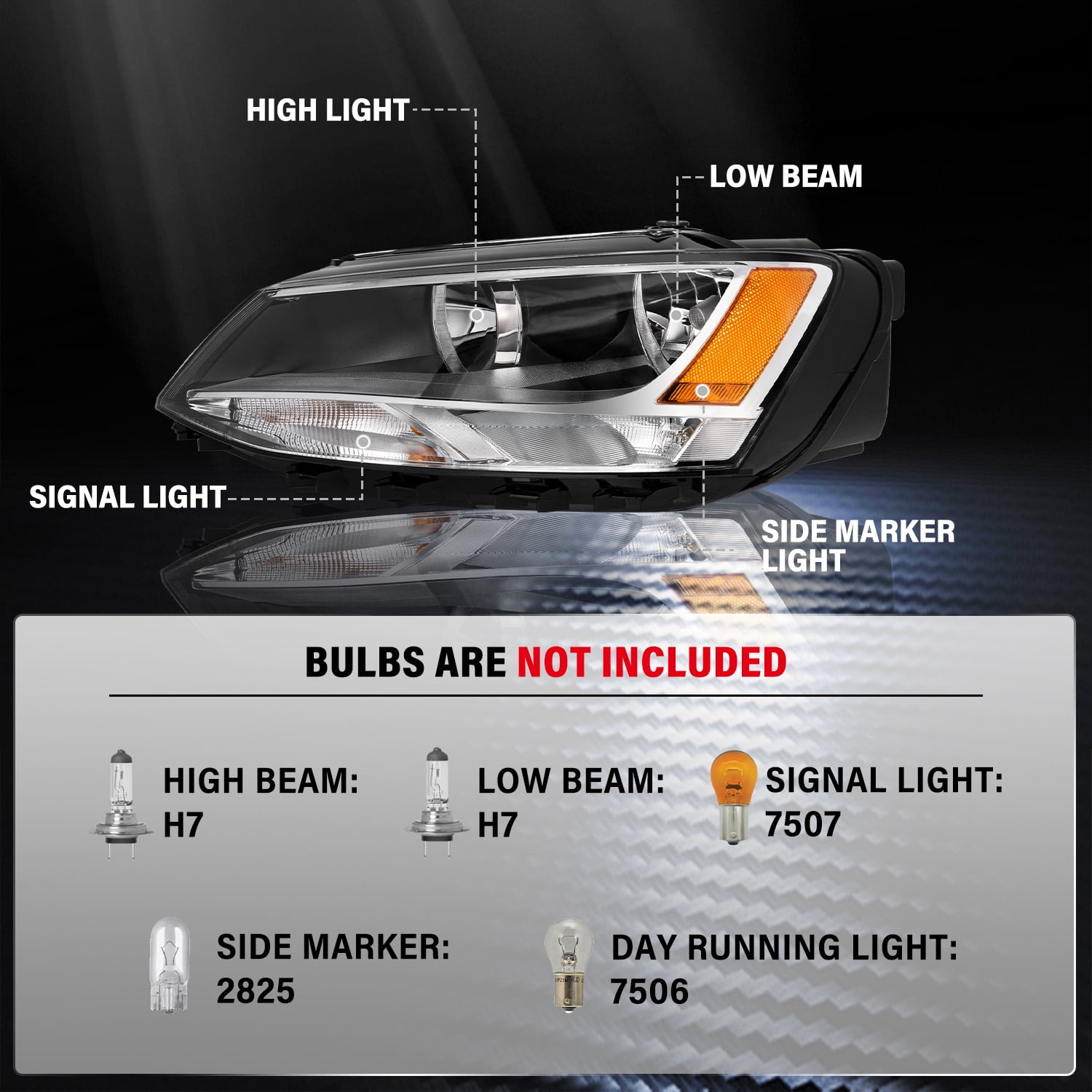 For 2011-2018 Volkswagen Jetta Headlights Headlamps Factory Halogen Model LH&RH