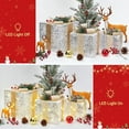 thumbnail image 4 of BENESKY Christmas Lighted Gift Boxes Set of 3, Pre-Lit Gift Present Boxes with Ribbons and Bows, Light Up Xmas Ornaments for Indoor Outdoor Christmas Tree, Home, Lawn, Yard, White & Gold, 4 of 6