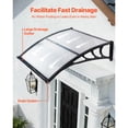 thumbnail image 2 of KFFKFF Door Awning, 38 x 40 in, Outdoor Window Canopy with Drainage & ABS Bracket, Weather Protection from Rain, Snow, and Sun, Polycarbonate Cover for Porch or Patio, Transparent, 2 of 9