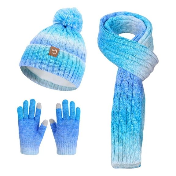 Xmyrz Kids Winter Scarf Hat Boys Girls Lined Thermal Knitted Ear Outdoor Cold Weather