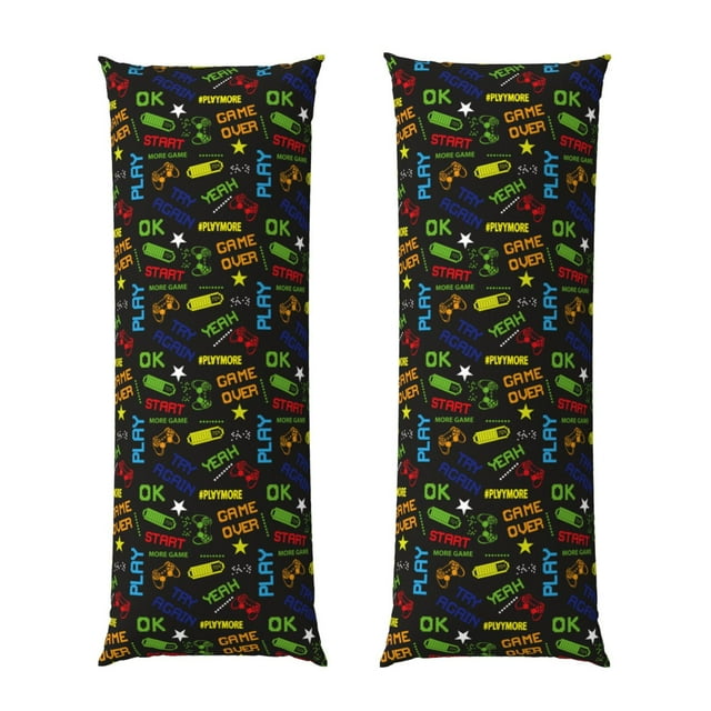 Fotbe Pixel Game Funda para Almohada Corporal con Diseño, Funda de Microfibra Ultrasuave de 20x54 Pulgadas, Ropa de Cama Elegante