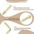 thumbnail image 3 of Uxcell L-Shape Screw Hooks Brass Plated Steel Shape Right Angle Medal Hooks Fit for Hanging Home Workplace Gold ["2 Inch"], 3 of 6