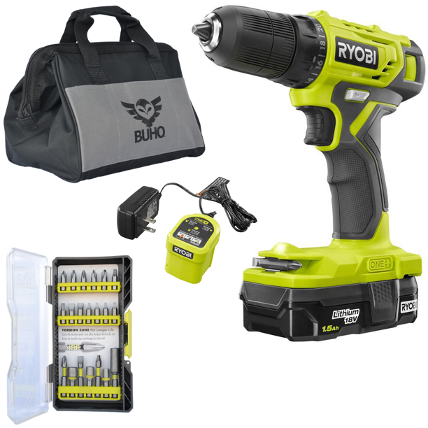 Ryobi Drill Kit Bundle, 18Volt ONE+ Cordless 3/8 in. Drill/Driver with