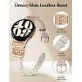 thumbnail image 6 of TOYOUTHS Leather Band Compatible with Samsung Galaxy Watch 7 FE 6 5 4 40mm 44mm/Watch 6 Classic/Watch 5 Pro/Watch 4 Classic/Active 2/Watch 3 41mm Women, 20mm Slim Designer Thin Premium Leather Strap, 6 of 7