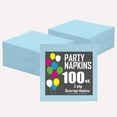 thumbnail image 2 of 100 count Crown Display Light Blue Luncheon Napkins, 2 of 9