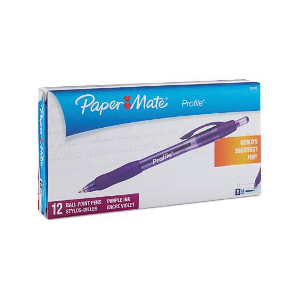 Profile Retractable Ballpoint Pen Bold 1.4mm, Purple Ink/Barrel, Dozen