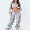 thumbnail image 3 of Women‘s Casual Joggers Sweatpants Solid Color Wide Leg Trousers, 3 of 7