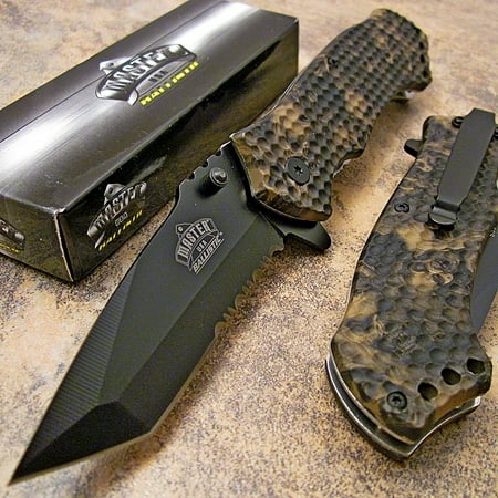 Master Brown Skull CAMO Tanto Spring Assisted Opening Hunting Pocket Knife