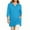 Blue, variant on Notched Split V Neck 3/4 Sleeve Dual Side Patch Pocket Solid Longline Loose Tunic Plus size Top for Women All Season Casual Daily Loungewear