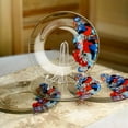 thumbnail image 6 of STP GOODS Bullfinches Glass Appetizer Plate Set of 6 Pcs 7.5" (19 cm) Service for 6 Dessert Plates, Christmas Dinnerware, Clear Red Blue, 6 of 11